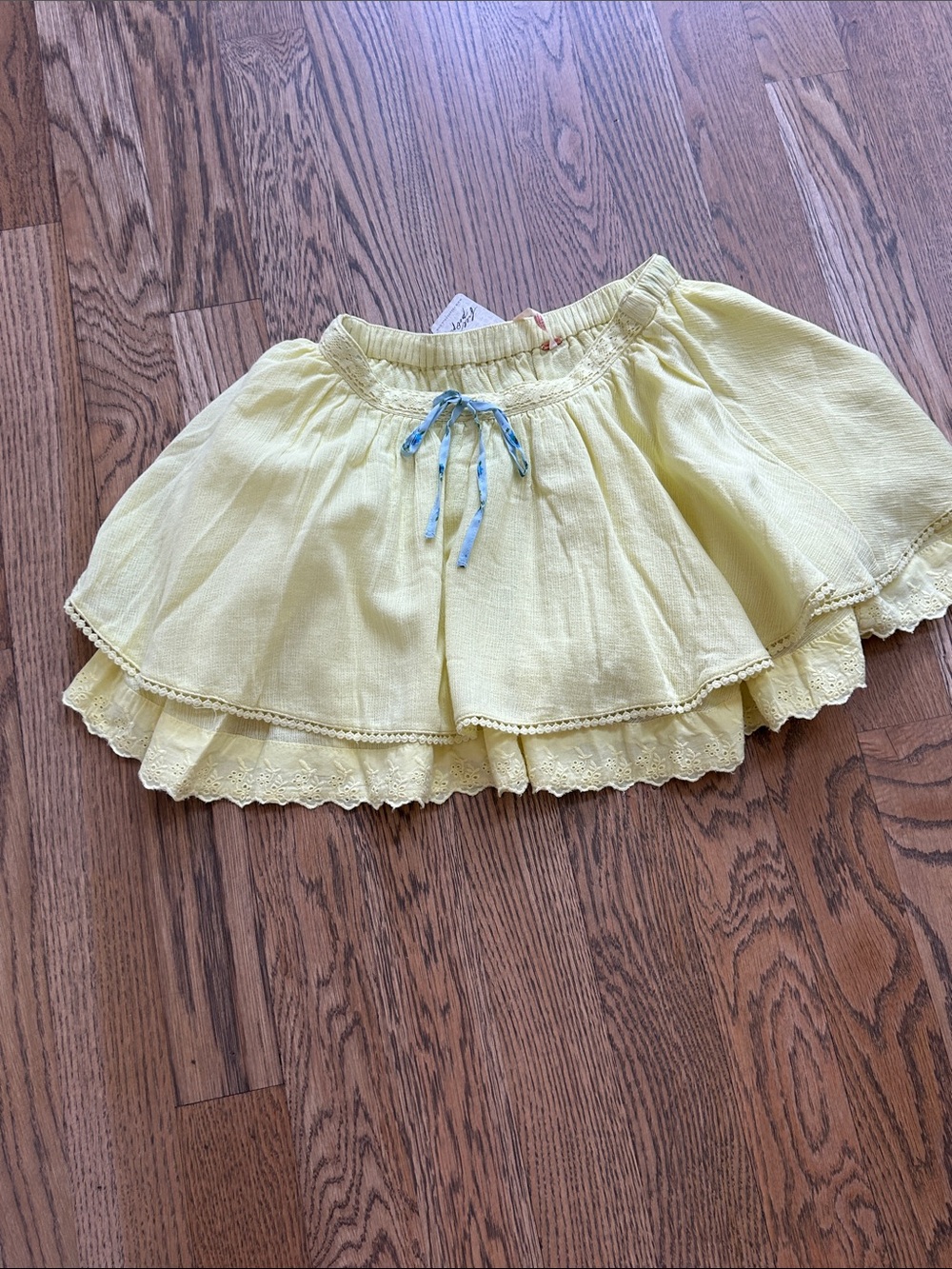 Free people yellow ruffle tiered skirt small NWT - Picture 5 of 6